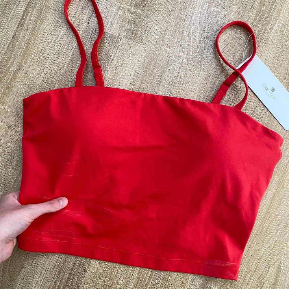 NWT CRZ Yoga Sports Bra Tank Red Size XL/14